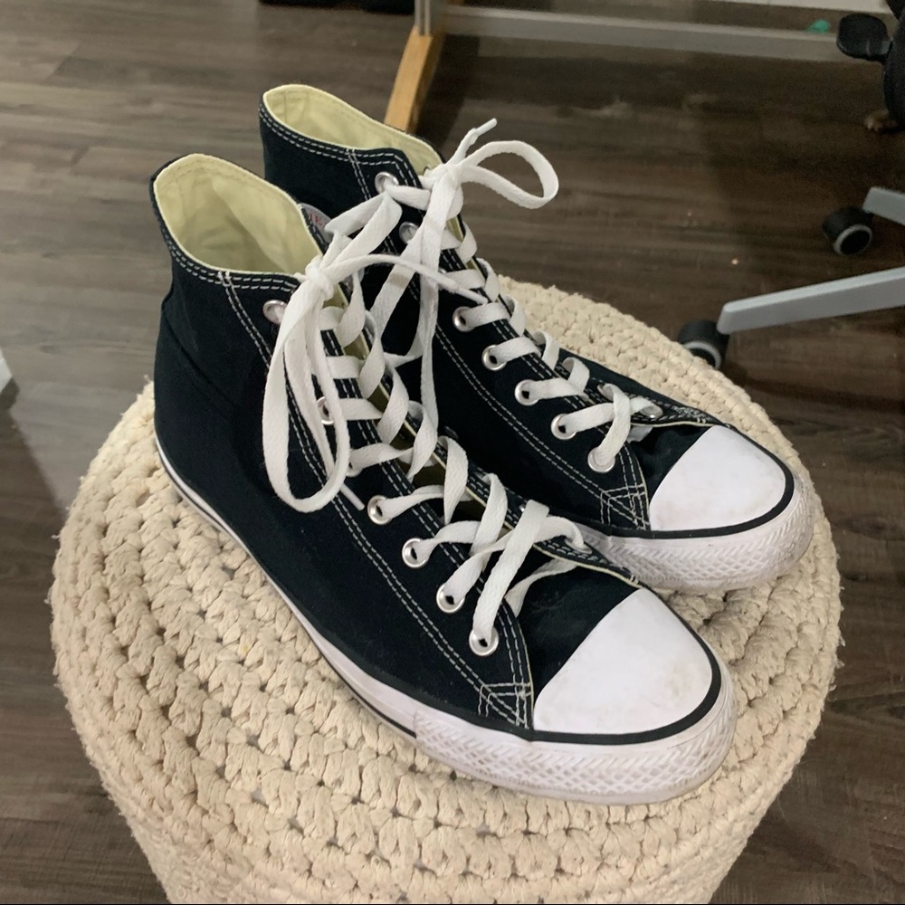Black Hightop Converse (Size 9 mens, Size 11 Womens)